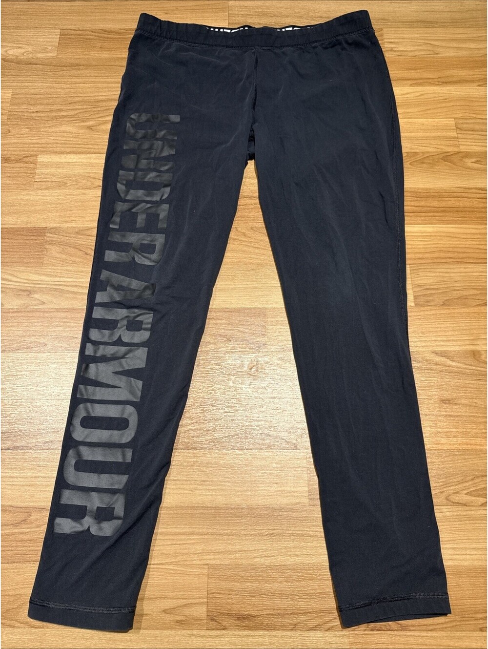 Under Armour Charged Cotton Graphic Pants Black Workout Tights Large